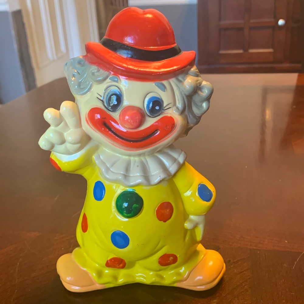 Vintage Plastic Clown Coin/Money Bank